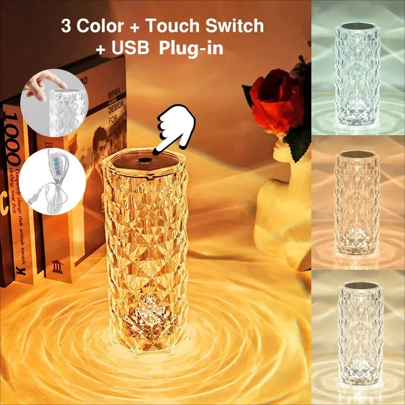 Crystal Diamond Lamp - 16 Color Rechargable, Touch&Remote